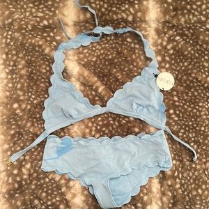 Light blue marysia swim scalloped bikini with tags
